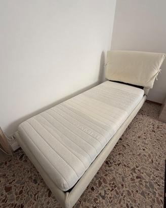 Letto Singolo + Rete a doghe in legno + Materasso