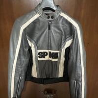 Giubbotto moto in pelle Spike con protezioni