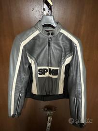 Giubbotto moto in pelle Spike con protezioni