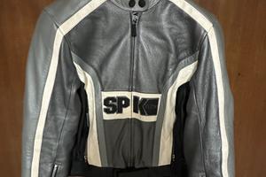 Giubbotto moto in pelle Spike con protezioni