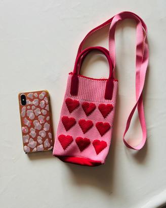 Mini borsa rosa con cuori – NUOVA