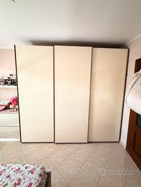 letto contenitore, armadio 3 ante scorrevoli