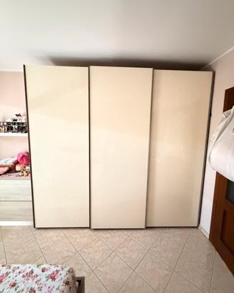 letto contenitore, armadio 3 ante scorrevoli