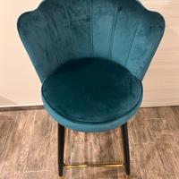 Sedia in velluto colore verde petrolio