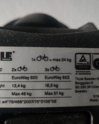 Thule per gancio traino 3 bici