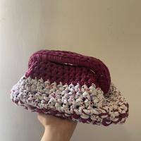 Clutch bag crochet bordeaux