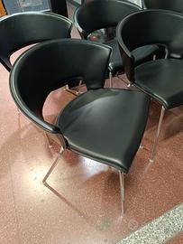 sedie  vintage pelle nera