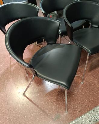 sedie  vintage pelle nera