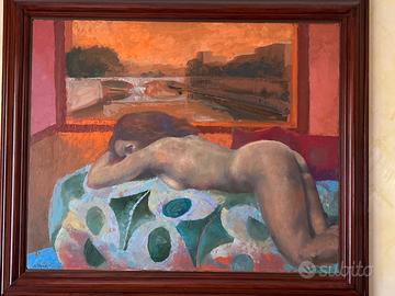 Ugo Attardi olio su tela “languida Viola”