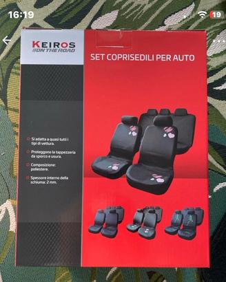 kit auto tappetini, coprivolante, coprisedili