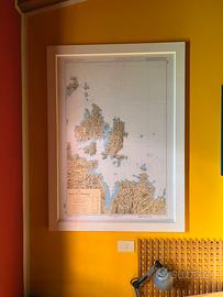 Carta nautica con cornice