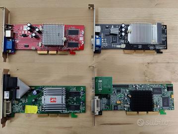 Lotto 4 Schede Video AGP Vintage ATI