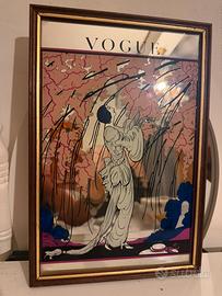 Specchio vintage serigrafato Vogue Art Déco