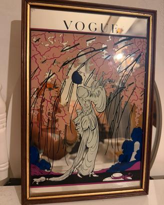 Specchio vintage serigrafato Vogue Art Déco