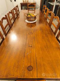 Tavvolo rovere massello con 12 sedie abbinate