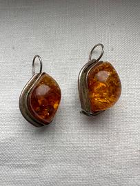 Orecchini in argento e ambra baltica