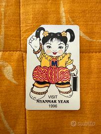 Rara carta telefonica Visit Myanmar Year 1996