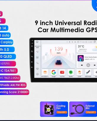 AUTORADIO ANDROID 6GB/64GB-8 Core-Internet 4G-WiFi