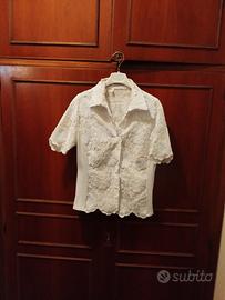 camicia donna manica corta bianca taglia L 