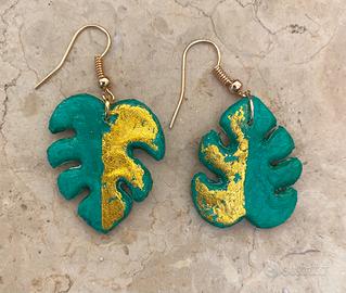 Orecchini foglia di monstera