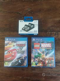 lotto PS4 giochi e carica controller 