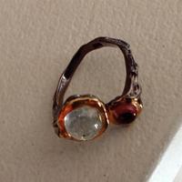 Anello in argento rodiato regolabile