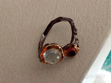 Anello in argento rodiato regolabile