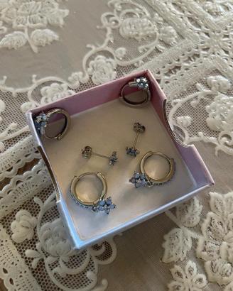 3 Paia Orecchini Donna Oro/Argento