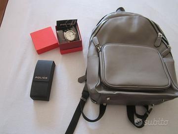 ZAINO DELLA ZARA+OCCHIALI-SOLE+OROLOGIO POLICE-ORI