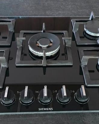 Piano di cottura  in vetro nero lucido Siemens 