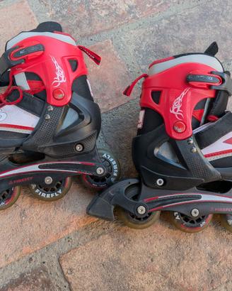 Pattini Firefly 38-41 con casco e protezioni