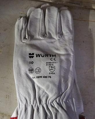 Guanti in pelle Wurth tg 10 nuovi