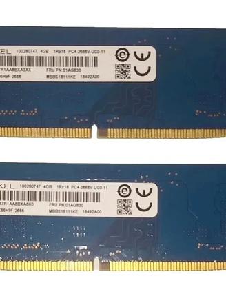 RAM DDR4 8Gb (2x4Gb) UDIMM 2666Mhz marca RAMAXEL