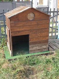 Cuccia a casetta in legno per cani media taglia 