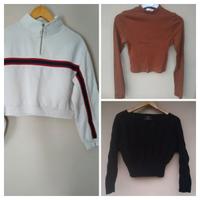 Felpa H&M Tg S, Top corto marrone Terranova Tg XS