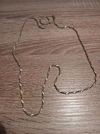 Argento 835 Collana Vintage Catena Grande 80 cm