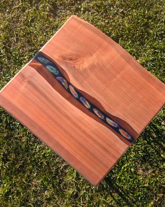 Tavolino in Legno di Ciliegio e Resina