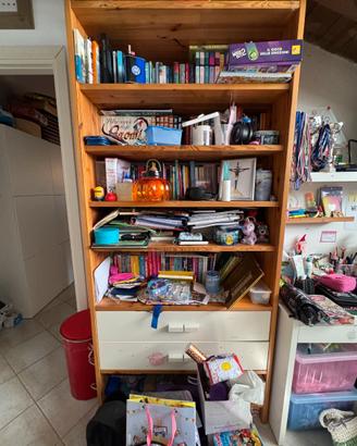 Libreria IKEA TUNHEM in pino massello con 2 casset
