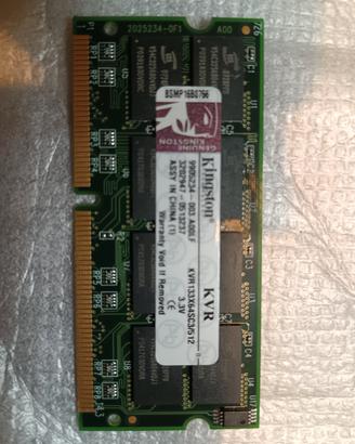 RAM Kingston 512MB DDR3 1333 MHz PC3-10600 SODIMM 