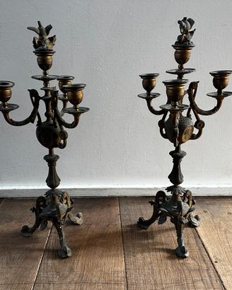 Candelabri a 5 fiamme neobarocchi
