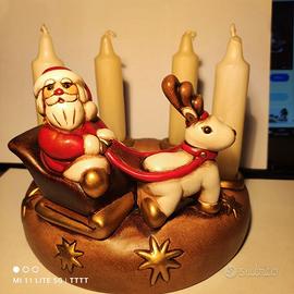thun porta candele con babbo natale  in slitta