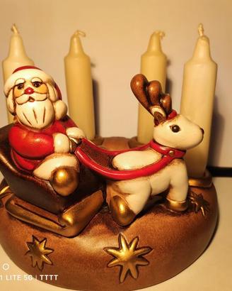 thun porta candele con babbo natale  in slitta