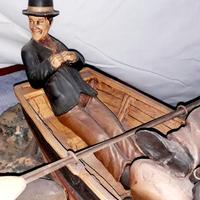 Scultura Stanlio e Ollio pescatori