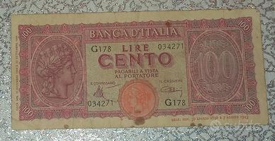 banconota 100 lire turrita 