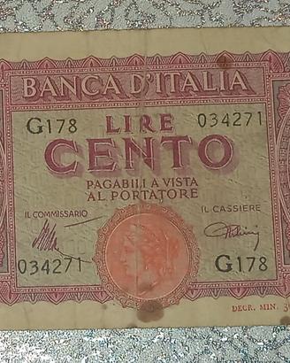 banconota 100 lire turrita 