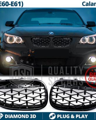 GRIGLIE Anteriori BMW Serie 5 E60 E61 Nera Lucida