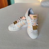 Adidas Superstar donna 38 bianche e rosa