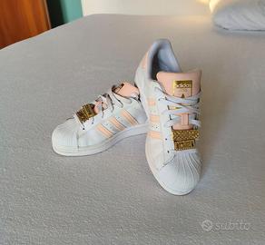 Adidas Superstar donna 38 bianche e rosa