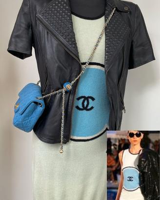 Abito CHANEL in cachemire turchese taglia 40