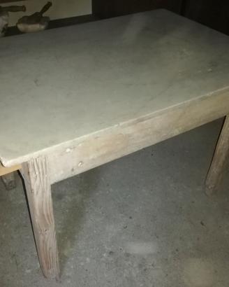 Tavolo LEGNO e MARMO bianco anni 50